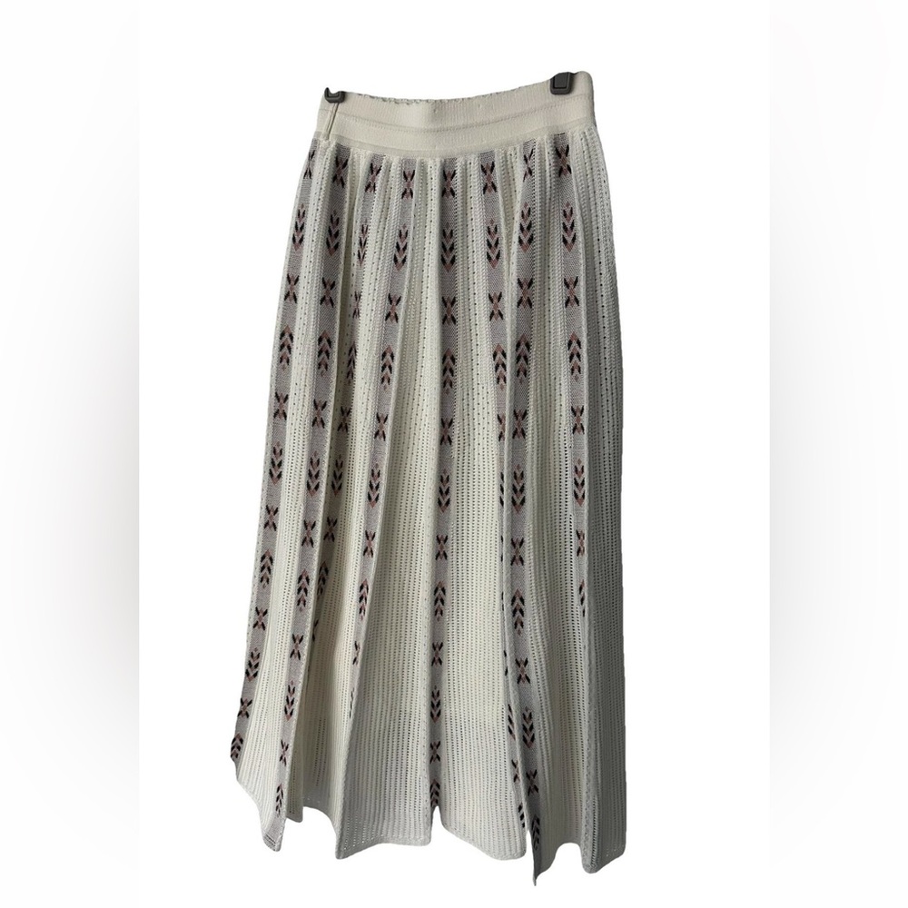 Molli milk white pink and black pure cotton skirt, lined, small